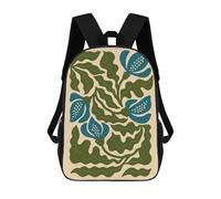 sinyumoney Elegant Blue Floral Illustration - Minimal Botanical Wall Art with Cool Tones Sac À Dos Scolaire Enfant Tendance Et Décontracté, Sac À Dos Imprimé En 3D Pour Garçon, Grand Sac À Dos 17inch