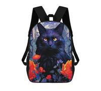 sinyumoney Elegant Cat Sac À Dos Scolaire Imprimé En 3D, Sac À Dos Décontracté Pour Enfants, Sac D'école Imprimé En 3D Pour Garçons, Primaire Et Collège 17inch