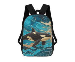 sinyumoney Elegant Orca Whale in Ocean Sac À Dos Scolaire Pour Enfants Imprimé En 3D, Idéal Pour Les Voyages Et Les Livres 17inch