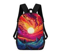 sinyumoney Élégant sac à dos d'écolier avec statue de dragon et imprimé en 3D, pour garçons et filles, sac à dos pour enfants, sac à dos de voyage, Whirling Cosmic Landscape, 17"