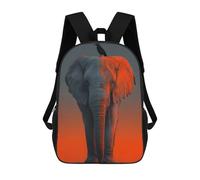 sinyumoney Elephant And Crow with Orange Overlay Sac À Dos Scolaire Pour Enfants Imprimé En 3D, Idéal Pour Les Voyages Et Les Livres 17inch