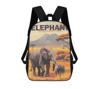 sinyumoney Elephant Family in Savanna Sacs À Dos Décontractés Pour Enfants, Sacs D'école Pour Adolescents, Filles Et Garçons, Sacs À Dos Pour Livres 17inch