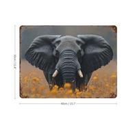 sinyumoney Elephant in A Field of Flowers Plaque En Métal Vintage Pour Bars, Piscines, Clubs, Clubs, Sealine11.8 x15.7