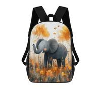 sinyumoney Elephant in A Field of Flowers Sac À Dos Enfant Tendance Et Amusant, Sac À Dos Pour Garçons Et Adolescents, Sac D'école Imprimé En 3D Pour Garçons 17inch