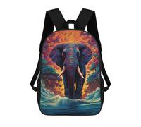 sinyumoney Elephant in Abstract Waves Sac À Dos Scolaire Pour Enfants, Imprimé En 3D, Sac À Dos Tendance Pour Garçons, Élèves Du Primaire Et Du Collège 17inch