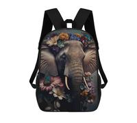 sinyumoney Elephant in Flowers Sacs À Dos Décontractés Pour Enfants, Sacs D'école Pour Adolescents, Filles Et Garçons, Sacs À Dos Pour Livres 17inch