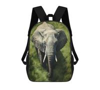 sinyumoney Elephant in Grass Sac À Dos Scolaire Pour Adolescents, Imprimé En 3D, Ajustable, À Poches Tendance, Pour Enfants, Garçons, Filles, Étudiants Et Adolescents 17inch