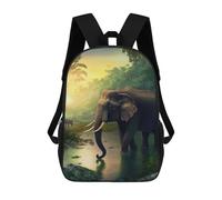 sinyumoney Elephant in Tropical Sunset Sacs À Dos Imprimés En 3D Pour Enfants, Sacs D'école Tendance Pour Garçons, Sacs De Voyage, Sacs Scolaires Pour Élèves Du Primaire 17inch