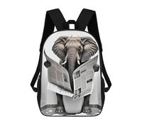 sinyumoney Elephant Reading Newspaper in Toilet Sac À Dos Enfant, Cartable, Sacs À Dos Scolaires Imprimés En 3D Pour Élèves Du Primaire Et Du Collège, Cadeau D'anniversaire Pour Adolescents 17inch