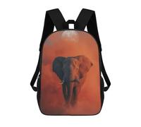 sinyumoney Elephant Under The Moon in Orange Haze Sac À Dos Scolaire Imprimé En 3D Pour Enfants, Sac À Dos Garçon/fille, Sac De Voyage Pour Enfants 17inch