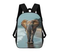 sinyumoney Elephant Walking on A Beach Sacs À Dos Pour Enfants, Sac À Dos Scolaire Imprimé En 3D Pour Enfants, Sac À Dos De Voyage, Sac À Livres Pour Enfants 17inch Sac D'école