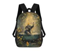 sinyumoney Elephant with Rubber Duckies in Bathtub 17inch Sac À Dos Scolaire Imprimé En 3D Pour Enfants, Style Décontracté Et Tendance, Idéal Pour Les Voyages Et Les Études.