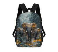 sinyumoney Elephants Walking through Jungle Stream 17inch Sac À Dos Scolaire Imprimé En 3D Pour Enfants, Style Décontracté Et Tendance, Idéal Pour Les Voyages Et Les Études.