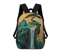 sinyumoney Emerald Golden Waterfall Bonsai Japanese Sac À Dos Scolaire Pour Enfants, Sac D'école Imprimé En 3D, Sac D'école Tendance Pour Garçons, Élèves Du Primaire Et Du Collège 17inch
