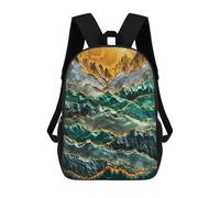 sinyumoney Emerald Mountains Golden Dawn Sacs À Dos Pour Enfants, Sac À Dos Scolaire, Sac À Dos Imprimé En 3D Pour Enfants, Sac À Dos De Voyage, Sac À Livres, Sac D'école Pour Enfants 17inch