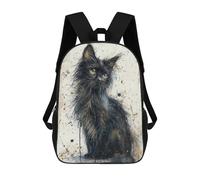 sinyumoney Enchanted Black Kitten Sac À Dos Scolaire Pour Adolescents, Imprimé En 3D, Ajustable, À Poches Tendance, Pour Enfants, Garçons, Filles, Étudiants Et Adolescents 17inch