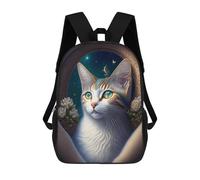 sinyumoney Enchanted Celestial Cat Art Print Sacs À Dos Pour Enfants, Sac À Dos Scolaire Imprimé En 3D Pour Enfants, Sac À Dos De Voyage, Sac À Livres Pour Enfants 17inch Sac D'école