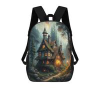 sinyumoney Enchanted Cottage in Misty Forest Sacs À Dos Pour Enfants, Cartables, Sacs À Dos Scolaires Imprimés En 3D, Sacs À Dos De Voyage Tendance Pour Enfants (primaire, Collège) 17inch