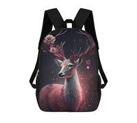 sinyumoney Enchanted Deer Portrait Sac À Dos Scolaire Imprimé En 3D Pour Enfants, Sac À Dos De Voyage Tendance Et Décontracté Pour Écoliers 17inch