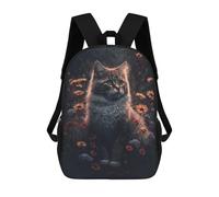 sinyumoney Enchanted Floral Cat Portrait Sac À Dos, Cartable Imprimé En 3D, Sac À Goûter, Sac À Dos De Voyage, Sac À Dos Entre Amis, Sac À Dos Scolaire Pour Filles Et Garçons 17inch