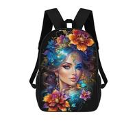 sinyumoney Enchanted Floral Portrait Sac À Dos Enfant, Cartable, Sac D'école, Motif Dessin Animé 3D, Sac Pour Ordinateur Portable, Pour Garçons Et Filles 17inch