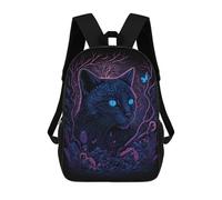 sinyumoney Enchanted Forest Cat -3 Sac À Dos Scolaire Pour Enfants, Grand Sac À Dos 3D, Cadeau Pour Enfants 17inch