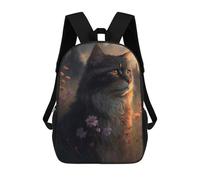 sinyumoney Enchanted Forest Cat Portrait Sacs À Dos Pour Enfants, Cartables Imprimés En 3D, Sacs À Dos Pour Élèves Du Primaire Et Du Collège (garçons Et Filles) 17inch