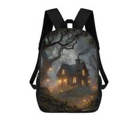 sinyumoney Enchanted Forest Cottage Sac À Dos Scolaire Pour Enfants, Sac À Dos De Voyage Décontracté, Grand Sac À Dos Pour Garçons Et Filles 17inch