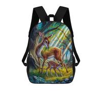 sinyumoney Enchanted Forest Deer Fawn Sac À Dos Enfant Tendance Et Amusant, Sac À Dos Pour Garçons Et Adolescents, Sac D'école Imprimé En 3D Pour Garçons 17inch