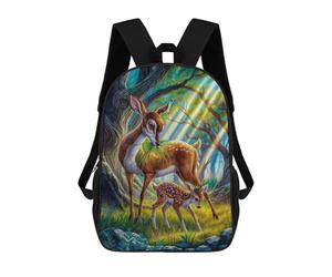 sinyumoney Enchanted Forest Deer Fawn Sac À Dos Scolaire Pour Enfants Imprimé En 3D, Idéal Pour Les Voyages Et Les Livres 17inch