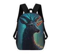 sinyumoney Enchanted Forest Deer Portrait -1 Sac À Dos Scolaire Imprimé En 3D Pour Garçons Et Filles, Sac À Dos Pour Enfants, Sac De Voyage 17inch