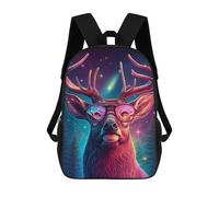 sinyumoney Enchanted Forest Deer with Glasses Sac À Dos Scolaire Imprimé En 3D Pour Garçons Et Filles, Sac À Dos Pour Enfants, Sac De Voyage 17inch