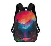 sinyumoney Enchanted Forest Glow -5 Sac À Dos Scolaire Enfant Tendance Et Décontracté, Sac À Dos Imprimé En 3D Pour Garçon, Grand Sac À Dos 17inch