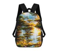 sinyumoney Enchanted Forest Landscape-2 Sac À Dos Scolaire Pour Enfants, Imprimé En 3D, Tendance Et Décontracté, Pour Garçons, Élèves Du Primaire Et Du Collège 17inch