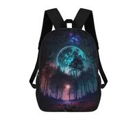 sinyumoney Enchanted Forest Moonlit Night Sacs À Dos Scolaires Pour Garçons Et Filles, Sacs À Dos Décontractés Pour Le Sport, Sacs À Dos De Grande Capacité Pour L'école Primaire 17inch