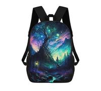 sinyumoney Enchanted Forest Night Sacs À Dos Scolaires Pour Garçons Et Filles, Sacs À Dos Décontractés Pour Le Sport, Sacs À Dos De Grande Capacité Pour L'école Primaire 17inch