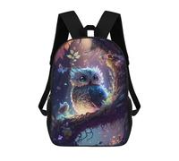 sinyumoney Enchanted Forest Owl -3 Sac À Dos, Cartable Imprimé En 3D, Sac À Goûter, Sac À Dos De Voyage, Sac À Dos Entre Amis, Sac À Dos Scolaire Pour Filles Et Garçons 17inch