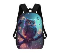 sinyumoney Enchanted Forest Owl Sacs À Dos Scolaires Pour Enfants, Sac D'école Imprimé En 3D Pour Garçons, Élèves Du Primaire Et Du Collège 17inch