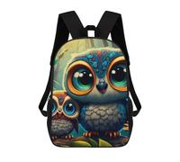 sinyumoney Enchanted Forest Owls Sac À Dos Enfant, Sac D'école, Sac À Dos Imprimé 3D Avec Motif De Dessin Animé, Grande Capacité, Pour Garçons Et Filles 17inch