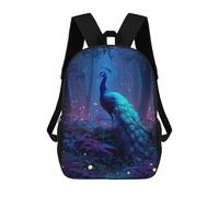 sinyumoney Enchanted Forest Peacock-1 Sacs À Dos, Sac À Dos Enfant, Sac D'école, Sac À Dos De Voyage Imprimé En 3D, Accessoire De Mode, Sac À Dos Imperméable Pour Enfants 17inch