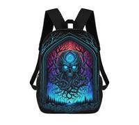 sinyumoney Enchanted Forest Skull Artwork Sac À Dos Scolaire Imprimé En 3D Pour Garçons Et Filles, Sac À Dos Pour Enfants, Sac De Voyage 17inch
