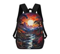 sinyumoney Enchanted Forest Sunset -1 Sac À Dos Scolaire Pour Enfants, Grand Sac À Dos 3D, Cadeau Pour Enfants 17inch
