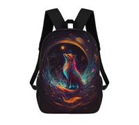 sinyumoney Enchanted Fox Gazing at The Moon Sac À Dos Scolaire Imprimé En 3D, Sac À Dos Décontracté Pour Enfants, Sac D'école Imprimé En 3D Pour Garçons, Primaire Et Collège 17inch