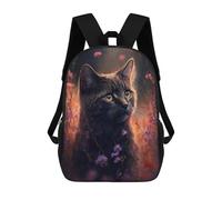 sinyumoney Enchanted Garden Cat Sacs À Dos Pour Enfants, Sac À Dos Scolaire, Sac À Dos Imprimé En 3D Pour Enfants, Sac À Dos De Voyage, Sac À Livres, Sac D'école Pour Enfants 17inch