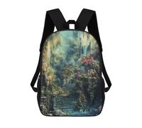 sinyumoney Enchanted Garden Path Sac À Dos Scolaire Pour Adolescents, Imprimé En 3D, Ajustable, À Poches Tendance, Pour Enfants, Garçons, Filles, Étudiants Et Adolescents 17inch