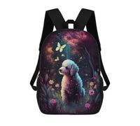 sinyumoney Enchanted Garden with Poodle Sacs À Dos Imprimés En 3D Pour Enfants, Sacs D'école Tendance Pour Garçons, Élèves Du Primaire Et Du Collège 17inch