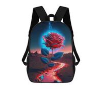 sinyumoney Enchanted Glowing Rose Pathway Sacs À Dos Pour Enfants 17inch Sac À Dos Scolaire, Sac D'école Imprimé En 3D Pour Garçons, Élèves Du Primaire Et Du Collège