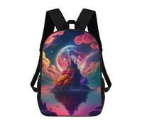 sinyumoney Enchanted Isle with Castle Sacs À Dos Pour Enfants, Cartables, Sacs À Dos Scolaires Imprimés En 3D, Sacs À Dos De Voyage Tendance Pour Enfants (primaire, Collège) 17inch