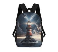 sinyumoney Enchanted Lighthouse in The Sky Sacs À Dos Imprimés En 3D Pour Enfants, Sacs D'école Tendance Pour Garçons, Sacs De Voyage, Sacs Scolaires Pour Élèves Du Primaire 17inch