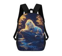 sinyumoney Enchanted Lion Night Scene Sac À Dos Enfant, Cartable, Sac D'école, Motif Dessin Animé 3D, Sac Pour Ordinateur Portable, Pour Garçons Et Filles 17inch